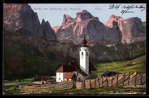 AK Colfuschg, Blick zur Kirche