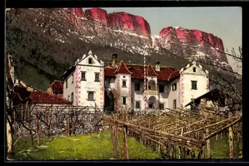 AK Schloss Zinnenberg, Totalansicht mit Grosskofel