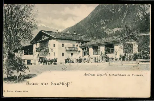 AK St. Leonhard, Gasthaus Sandhof, Andreas Hofer`s Geburtshaus