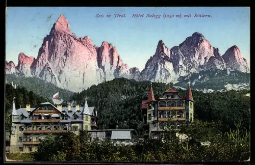 AK Seis, Blick zum Hotel Salegg