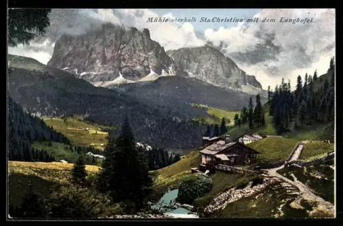 AK Santa Christina, Mühle mit Langkofel