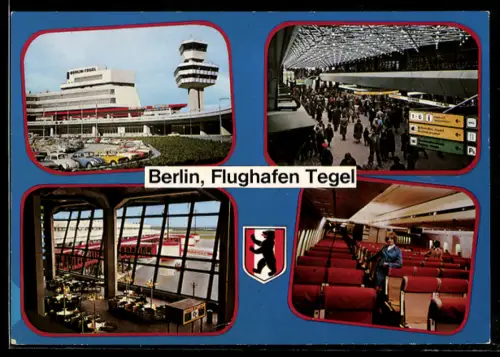 AK Berlin, Flughafen Tegel, Verschiedene Motive und Wappen