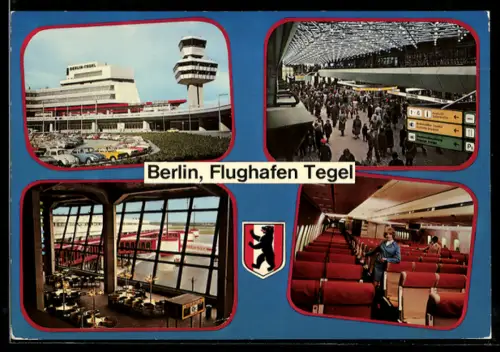 AK Berlin, Flughafen Tegel, Verschiedene Motive und Wappen