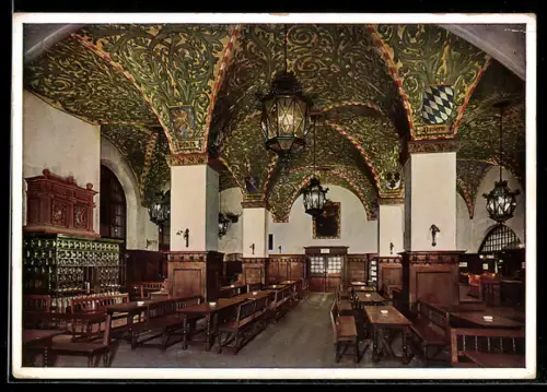 AK Innenansicht vom Münchner Hofbräuhaus