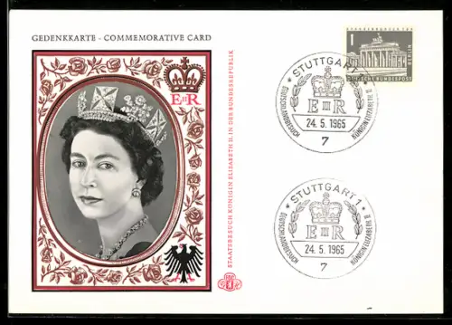AK Gedenkkarte an den Staatsbesuch der Königin Elisabeth II. von England in der Bundesrepublik