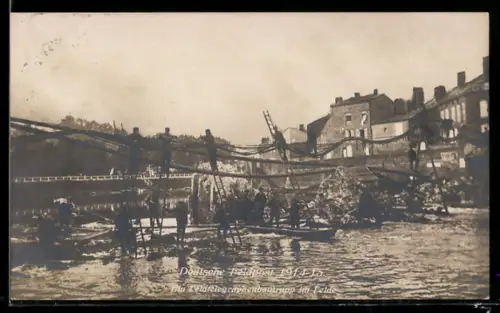 Foto-AK Ein Feldtelegraphentrupp im Felde