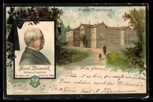 AK Friedrichsruh, Schloss von Bismarck, Portrait des Herzogs von Lauenburg
