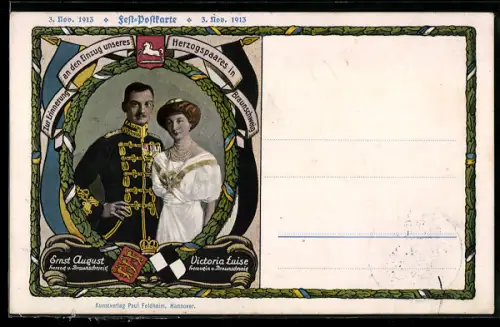 AK Einzug unseres Herzogspaares in Braunschweig, Ernst August Herzog von Braunschweig