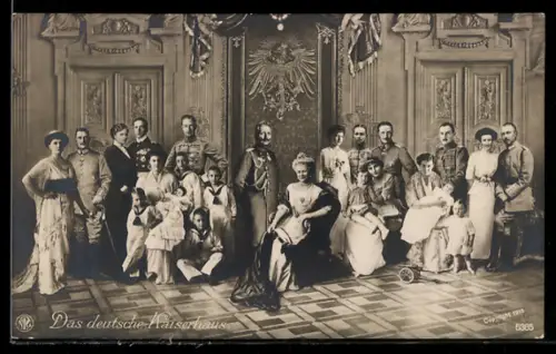 AK Kaiser Wilhelm II. und das deutsche Kaiserhaus