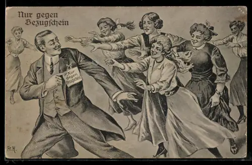 AK Nur gegen Bezugschein, Mädchen jagen jungen Mann