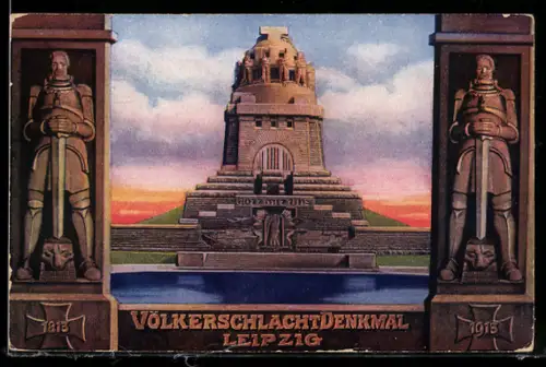 AK Leipzig, Völkerschlachtdenkmal, offizielle Postkarte zur Weihe des Denkmals 1913