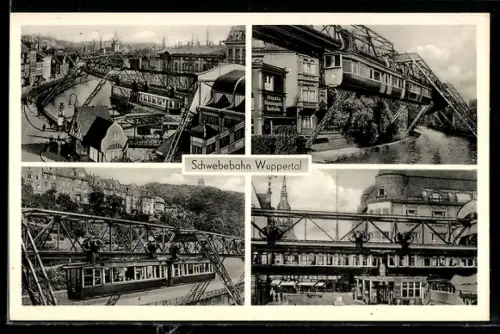 AK Wuppertal, die Schwebebahn über Wuppertal
