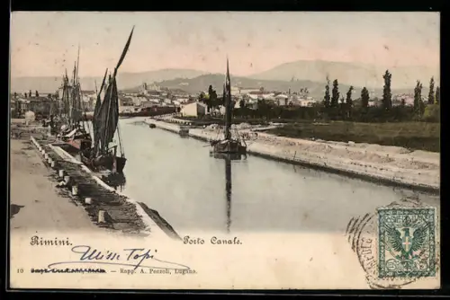AK Rimini, Porto Canale, Veduta panoramica