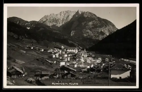 AK Auronzo, Vista del paese con montagne sullo sfondo, Tudaio