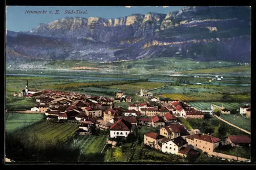 AK Neumarkt a. E., Gesamtansicht mit Bergen aus der Vogelschau