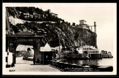 AK Ventimiglia, Frontiera Italiana, Balzi Rossi, vista sul mare e scogliere