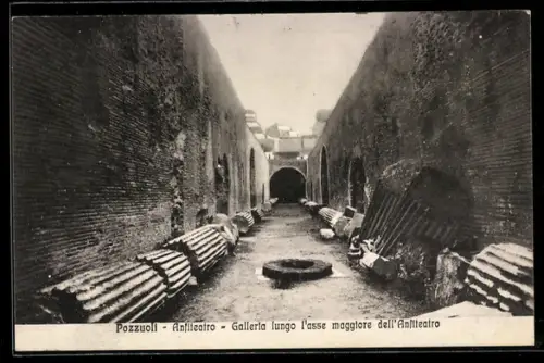 AK Pozzuoli, Anfiteatro, Galleria lungo l`asse maggiore dell`Anfiteatro