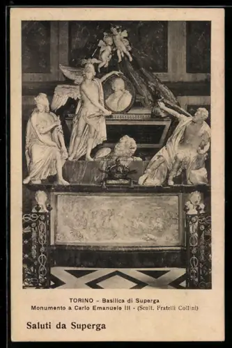 AK Torino, Basilica di Superga, Monumento a Carlo Emanuele III