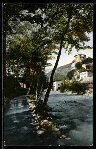 AK Rovereto, Castello e Torrente Leno