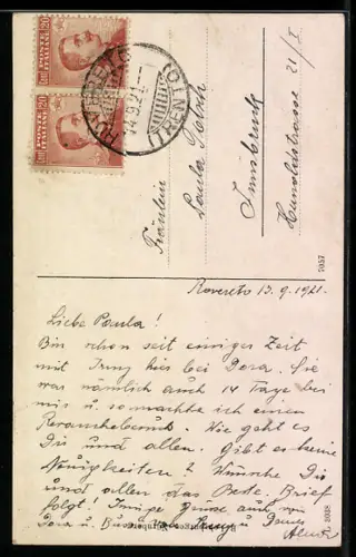 AK Rovereto, Castello e Torrente Leno