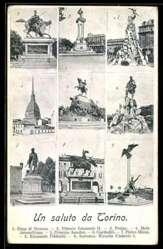 AK Torino, Monumenti storici e panorami iconici della città