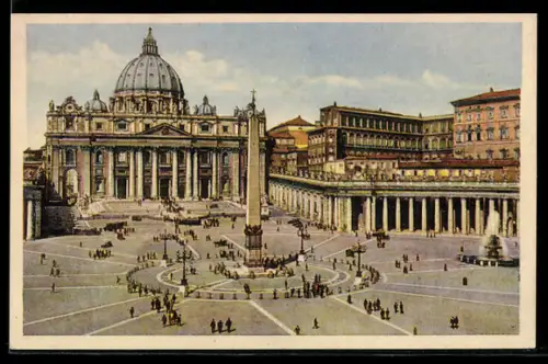 AK Roma, Basilica di S. Pietro e Piazza San Pietro con obelisco