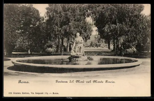 AK Roma, Fontana del Mosè sul Monte Pincio