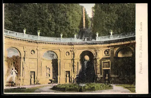 AK Frascati, Villa Aldobrandini, Cascata maestosa nel giardino storico