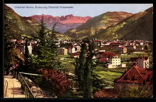 AK Gries bei Bozen, Erzherzog Heinrich Promenade