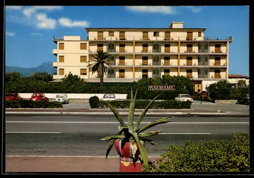 AK Lido di Camaiore, Hotel Panoramic con vista sulla strada e pianta decorativa in primo piano
