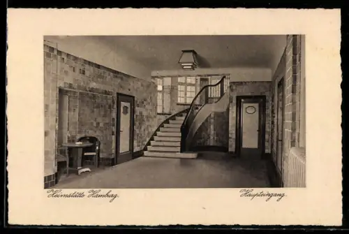 AK Hamburg, Heimstätte des Allgemeinen deutschen Gewerkschaftsbundes, Haupteingang, Innenansicht