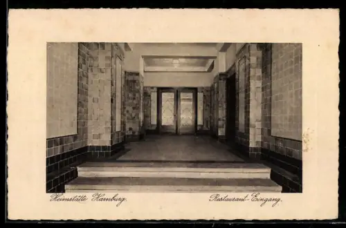 AK Hamburg, Heimstätte des Allgemeinen deutschen Gewerkschaftsbundes, Restaurant-Eingang