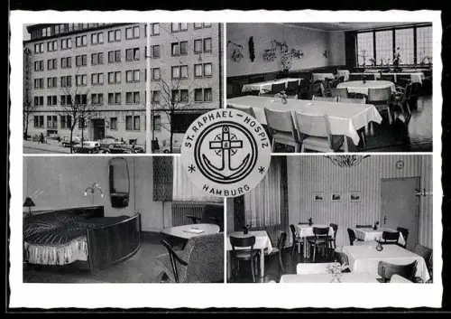 AK Hamburg, Hotel St. Raphael-Hospiz, Gr. Allee 41, Speisesaal, Gästezimmer, Aussenansicht