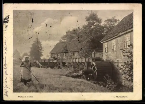 AK Lutter, Mühle mit Landarbeiterin