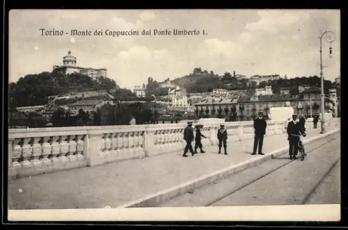 AK Torino, Monte dei Cappuccini dal Ponte Umberto I
