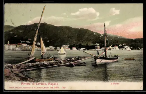 AK Rapallo, Il porto con barche a vela alla Riviera di Levante