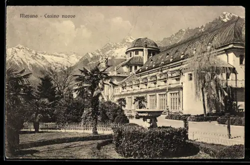 AK Merano, Casino nuovo con giardino e montagne sullo sfondo
