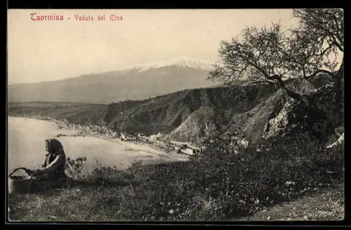 AK Taormina, Veduta del Etna