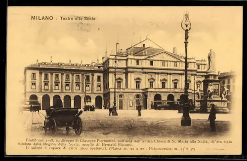 AK Milano, Teatro alla Scala con carrozza sul piazzale