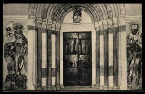 AK Burgeis, Stift Marienberg, Portal der Kirche