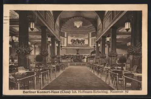 AK Berlin, Berliner Konzert-Haus, Mauerstr. 82 und Zimmerstr. 90-91, Innenansicht