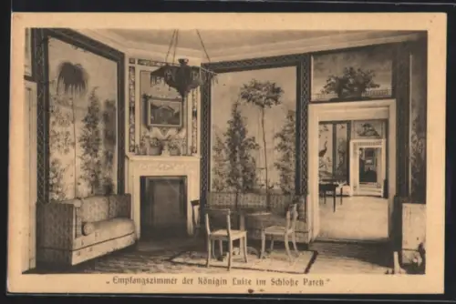 AK Paretz, Empfangszimmer der Königin Luise im Schloss