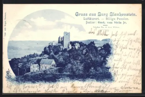 AK Hattingen, Burg Blankenstein, Hotel-Restaurant vom Stein jr.