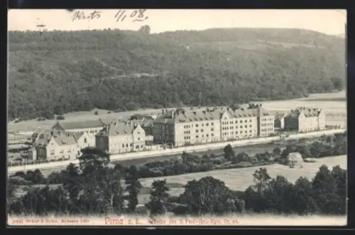 AK Pirna, Kaserne des 5. Feld-Art.-Rgts. Nr. 64