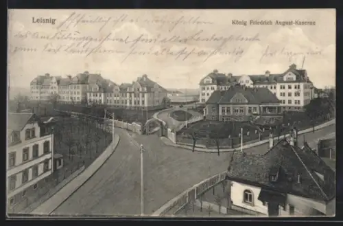 AK Leisnig, Ansicht der König-Friedrich-August-Kaserne