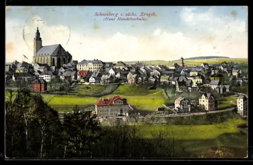 AK Schneeberg i. sächs. Erzgeb., Neue Handelsschule