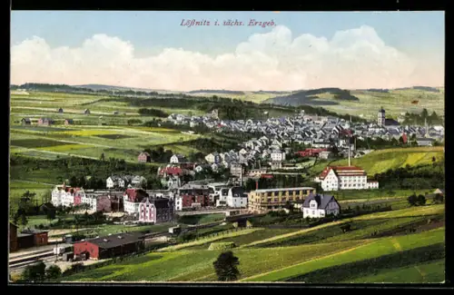 AK Lössnitz i. sächs. Erzgeb., Ortsansicht