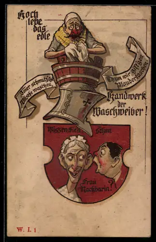 AK Hich lebe das elde Handwerk der Waschweiber, frauenfeindlicher Humor