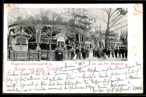 AK Wien, Prater, Wogen-Schaukel-Karussell Nr. 84, Jos. und Phil. Marangoni