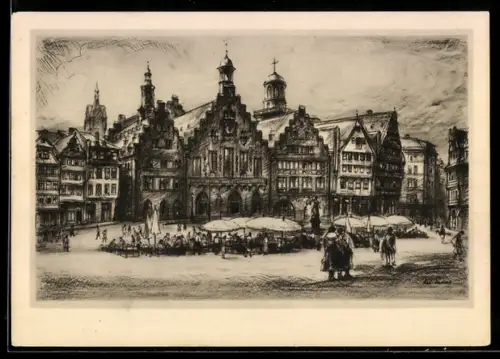 AK Frankfurt a. M., XI. Deutsches Sängerbundesfest 1932, Der Römer